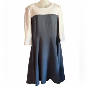 Kate Spade Olsen Dress Size 14 Gray Ivory A Line Stretch